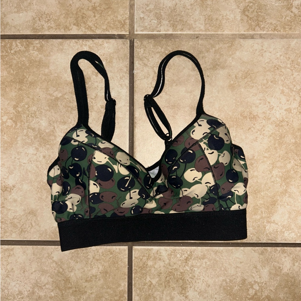 ADAM SELMAN SPORT Push It Cherry Sports Bra size small